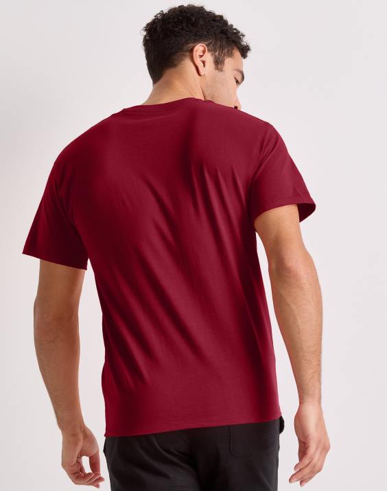 Champion moški klasična majica z vezenim c logotipom 2B84577 brusnični tart