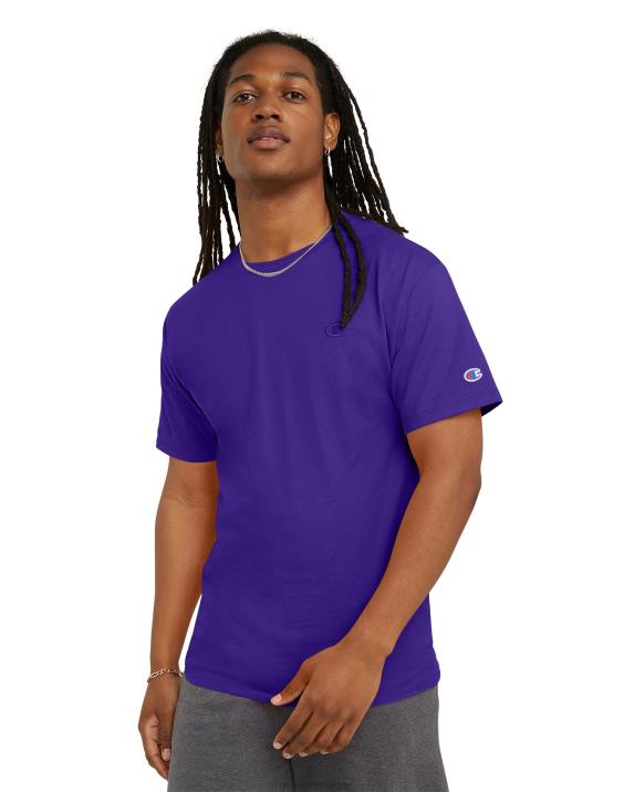 Champion moški klasična majica z vezenim c logotipom 2B84578 vijolična