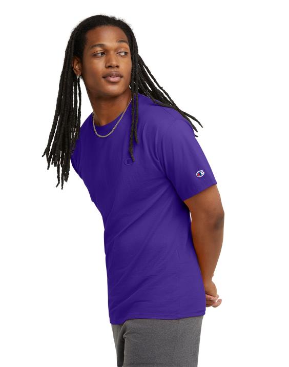 Champion moški klasična majica z vezenim c logotipom 2B84578 vijolična