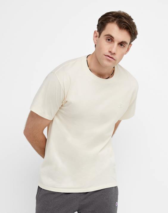 Champion moški klasična majica z vezenim c logotipom 2B84580 naravno