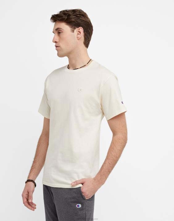 Champion moški klasična majica z vezenim c logotipom 2B84580 naravno