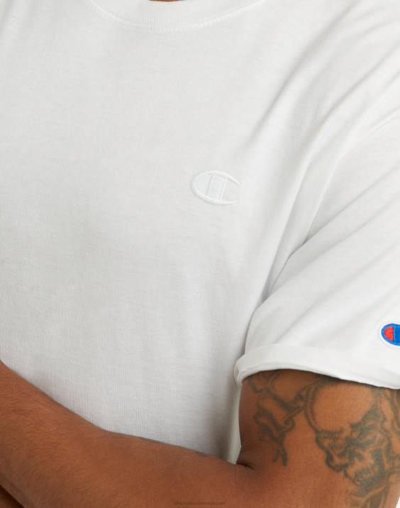 Champion moški klasična majica z vezenim c logotipom 2B84581 bela