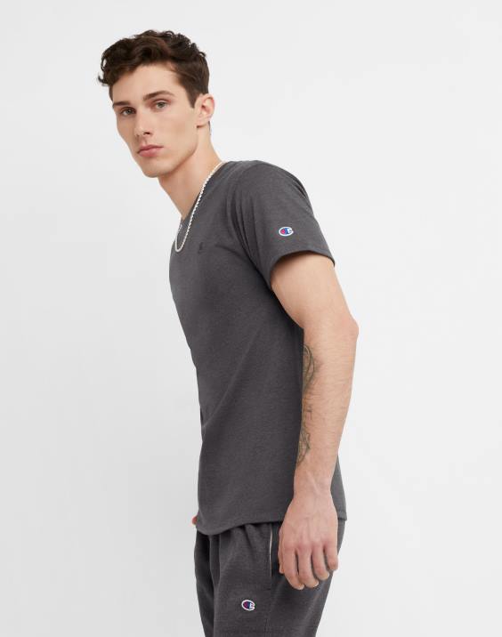 Champion moški klasična majica z vezenim c logotipom 2B84582 granitno resje