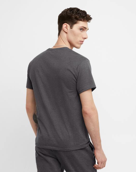 Champion moški klasična majica z vezenim c logotipom 2B84582 granitno resje