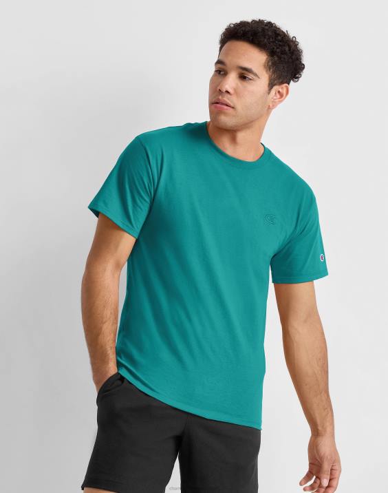 Champion moški klasična majica z vezenim c logotipom 2B84583 džungle meta