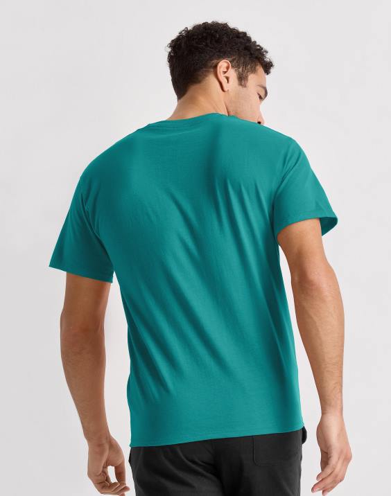 Champion moški klasična majica z vezenim c logotipom 2B84583 džungle meta