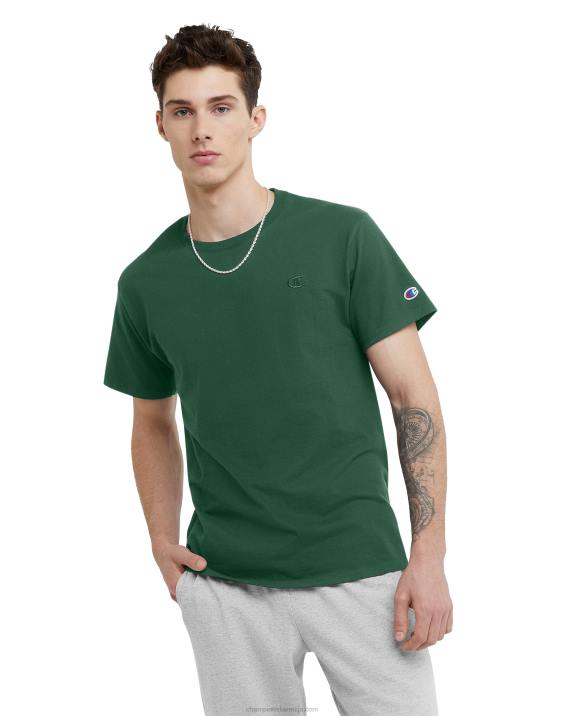Champion moški klasična majica z vezenim c logotipom 2B84586 temno zelena