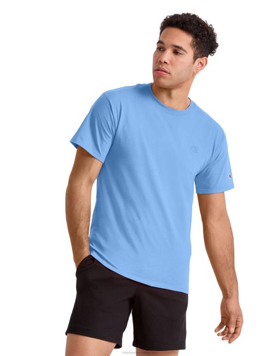 Champion moški klasična majica z vezenim c logotipom 2B84587 švicarsko modra