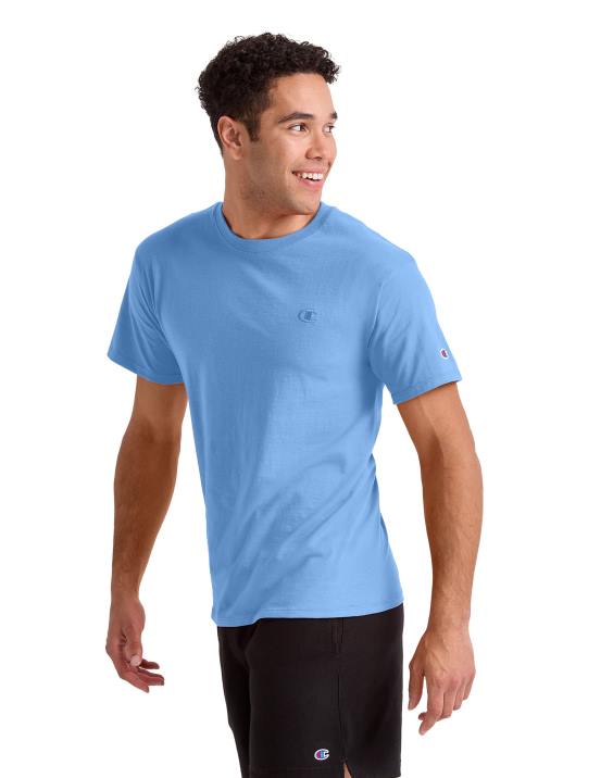 Champion moški klasična majica z vezenim c logotipom 2B84587 švicarsko modra