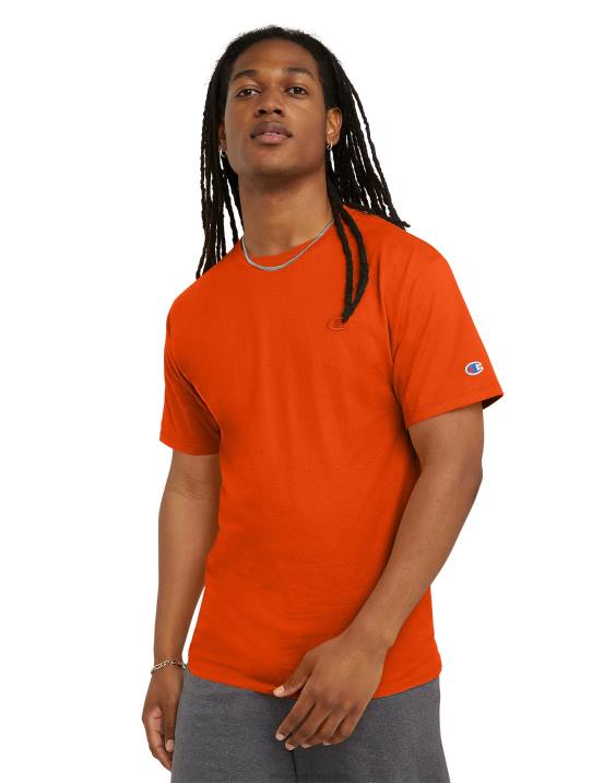 Champion moški klasična majica z vezenim c logotipom 2B84588 pikantna pomaranča