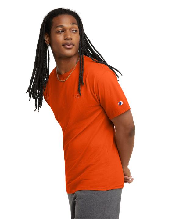 Champion moški klasična majica z vezenim c logotipom 2B84588 pikantna pomaranča