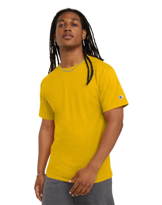 Champion moški klasična majica z vezenim c logotipom 2B84589 ekipno zlato