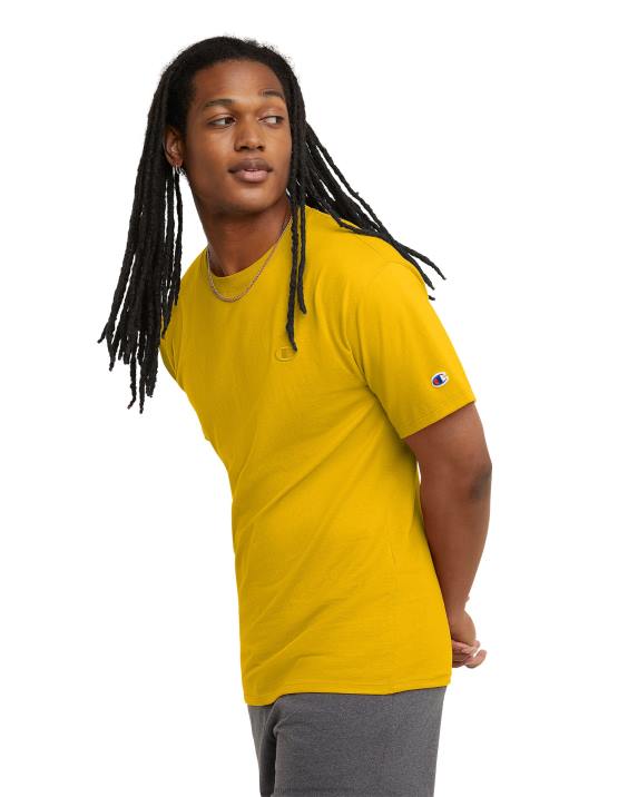 Champion moški klasična majica z vezenim c logotipom 2B84589 ekipno zlato