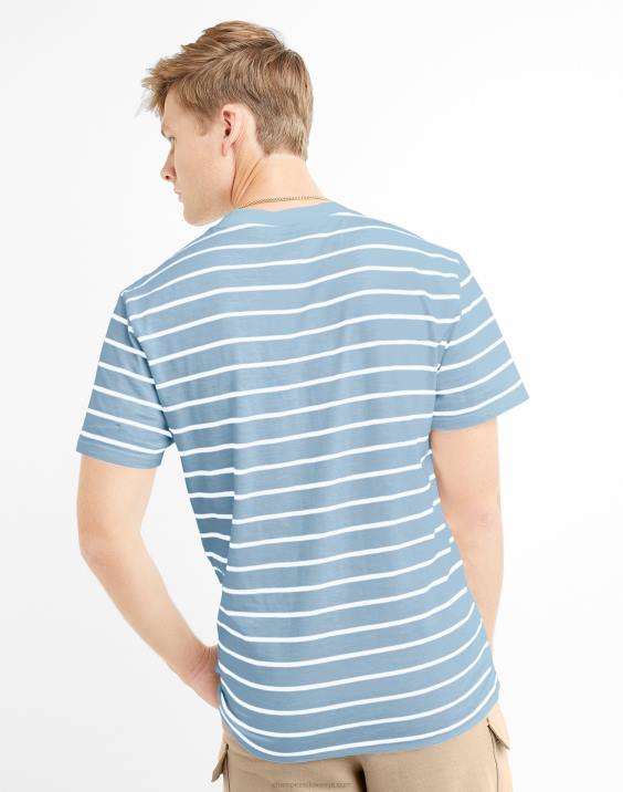 Champion moški klasična črtasta majica 2B84649 izboljšajte nebesno modro/belo