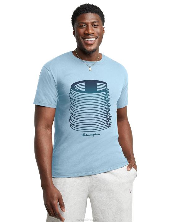 Champion moški klasični grafični logotipi v obliki črke 2B84559 oplemeniti nebesno modro
