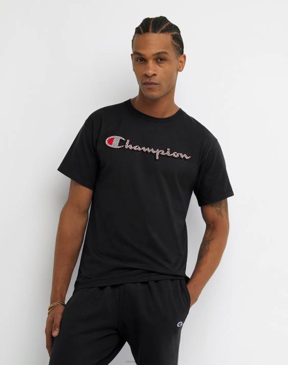 Champion moški klasični logotip tee drop shadow 2B84616 Črna