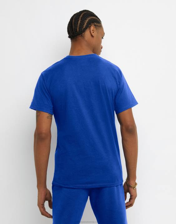 Champion moški klasični logotip tee drop shadow 2B84618 letenje modro