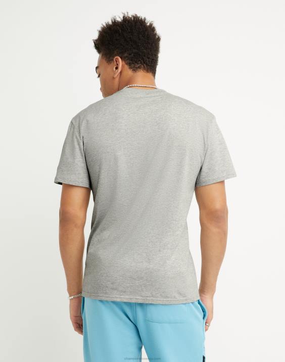 Champion moški klasični t-shirt blok logotip 2B84655 oksford siva