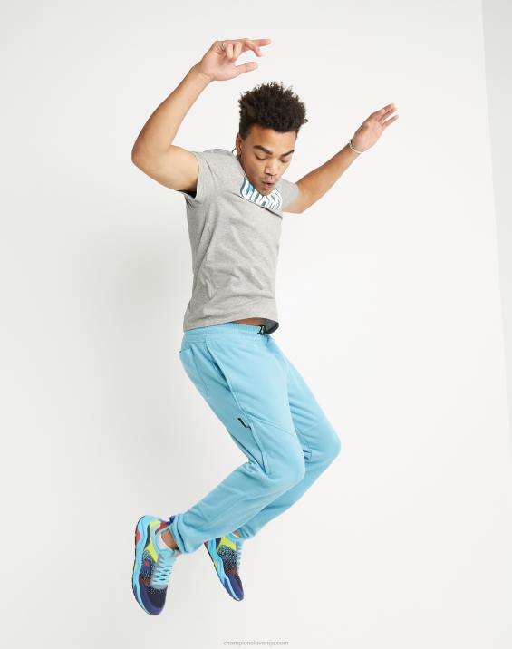 Champion moški klasični t-shirt blok logotip 2B84655 oksford siva