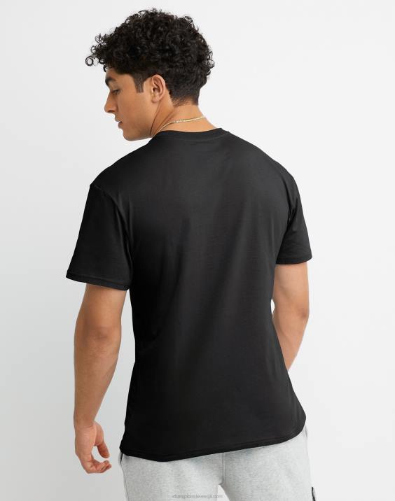 Champion moški klasični t-shirt blok logotip 2B84656 Črna