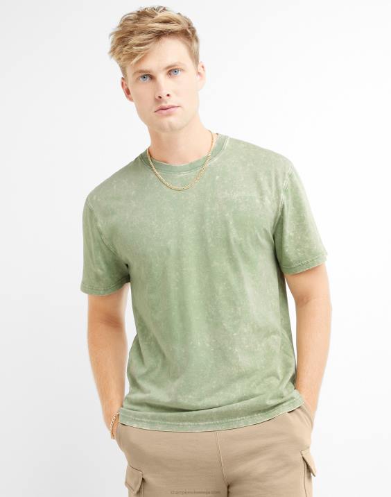 Champion moški majica s kislinskim pranjem z valovitim logotipom 2B84537 kislinsko pranje vse o oljkah