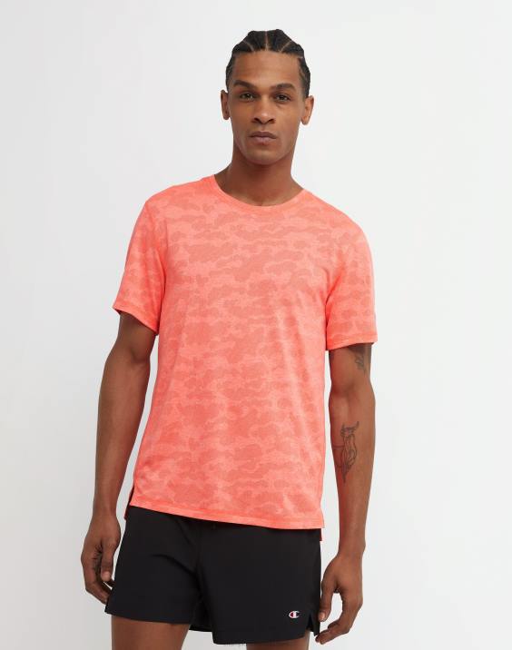 Champion moški mvp majica iz kamuflažnega žakarda 2B84538 rdeči sij heather