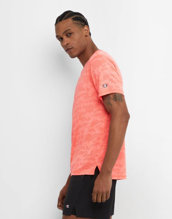 Champion moški mvp majica iz kamuflažnega žakarda 2B84538 rdeči sij heather