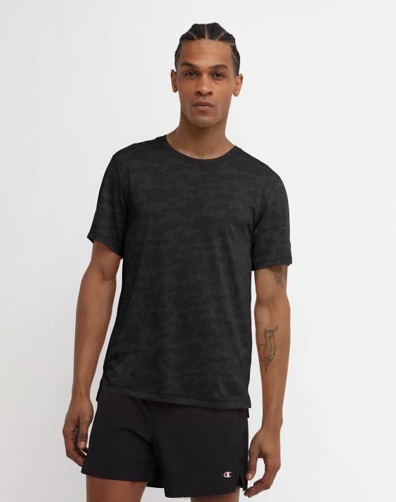 Champion moški mvp majica iz kamuflažnega žakarda 2B84540 Črna