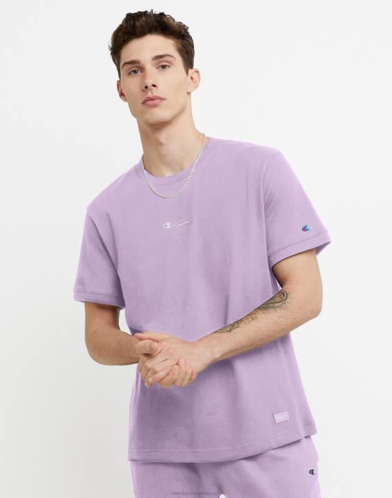 Champion moški srednje težka majica z vzvratno vezavo 2B84530 bledo iris vijolična