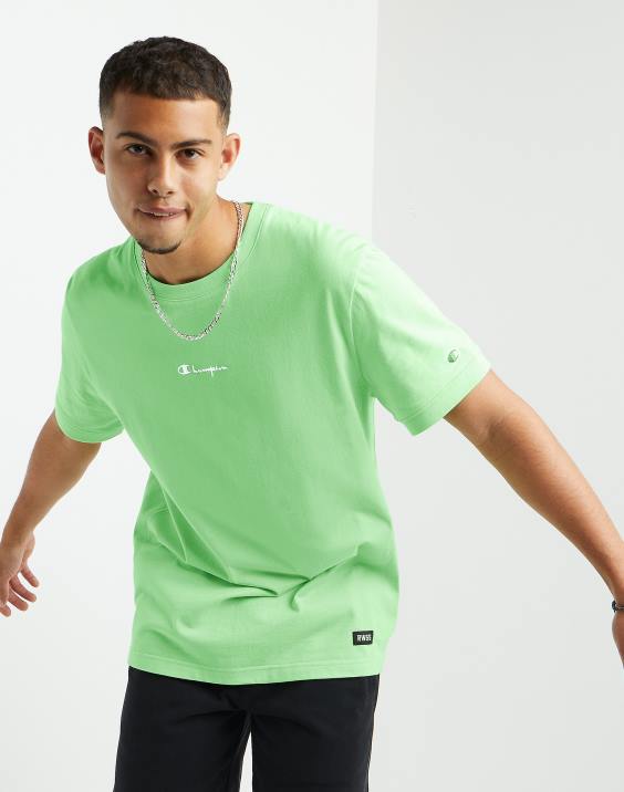 Champion moški srednje težka majica z vzvratno vezavo 2B84531 srečna pomlad zelena