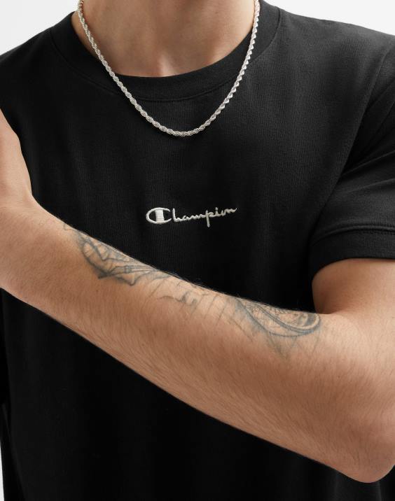 Champion moški srednje težka majica z vzvratno vezavo 2B84532 Črna
