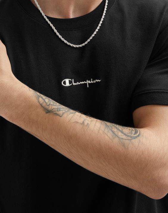 Champion moški srednje težka majica z vzvratno vezavo 2B84532 Črna