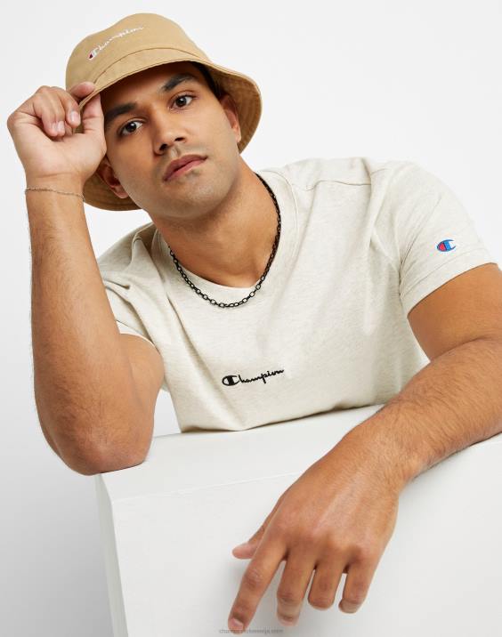 Champion moški srednje težka majica z vzvratno vezavo 2B84533 ovsena kaša heather