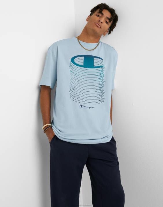 Champion moški velike in visoke klasične grafične majice z logotipi c 2B84563 oplemeniti nebesno modro