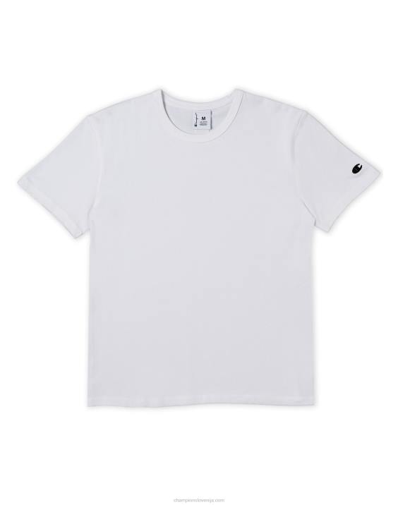 Champion moški vrhunska majica s kratkimi rokavi, težka 100 % bombaž c logotipom 2B84551 bela