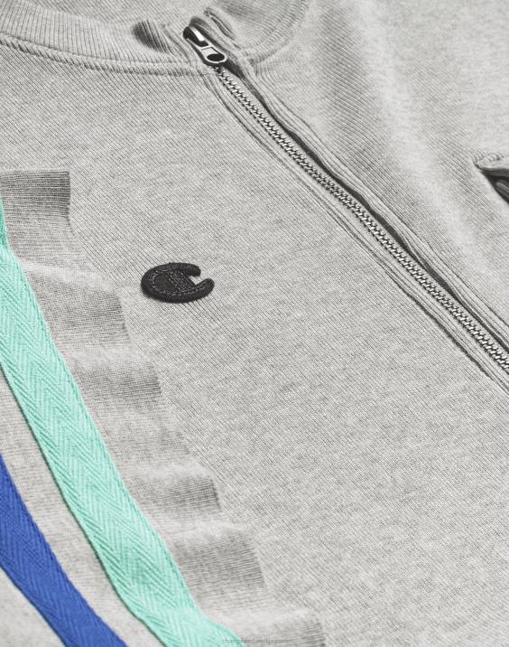 Champion moški vrhunska športna majica z zadrgo spredaj 2B84552 oksford siva