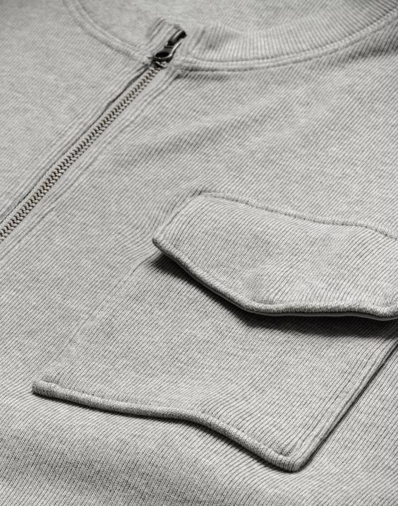 Champion moški vrhunska športna majica z zadrgo spredaj 2B84552 oksford siva