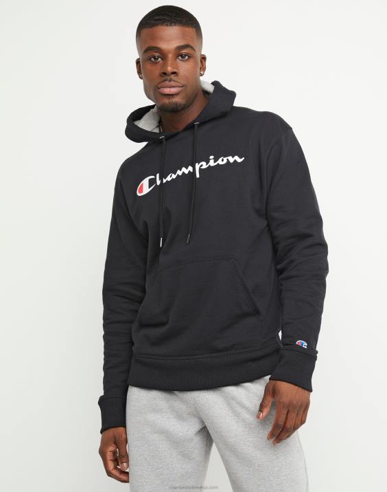 Champion moški Powerblend hoodie script logotip 2B84137 Črna