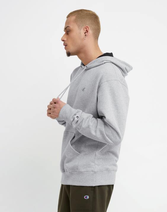 Champion moški Powerblend pulover s kapuco c logotipom 2B8466 oksford siva