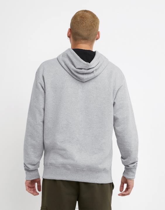 Champion moški Powerblend pulover s kapuco c logotipom 2B8466 oksford siva
