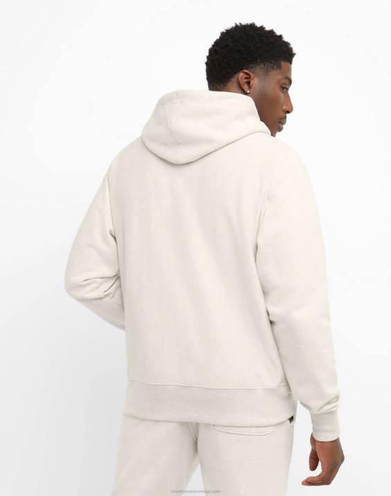 Champion moški Pulover s kapuco v obratnem tkanju z verižnimi šivi 2B84102 ovsena kaša heather