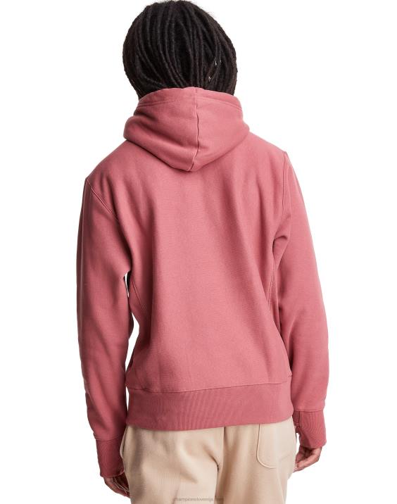 Champion moški Pulover s kapuco v vzvratnem tkanju serije clab defender z dvema snemljivima maskama z rutami 2B84106 sandalovina rdeča