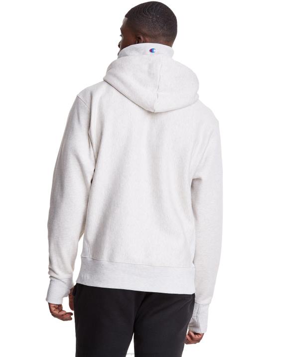 Champion moški Pulover s kapuco v vzvratnem tkanju serije clab defender z dvema snemljivima maskama z rutami 2B84111 ovsena kaša heather