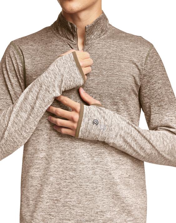 Champion moški c9 dvignjena 1/4 plast z zadrgo 2B84780 srednje rjava vresa