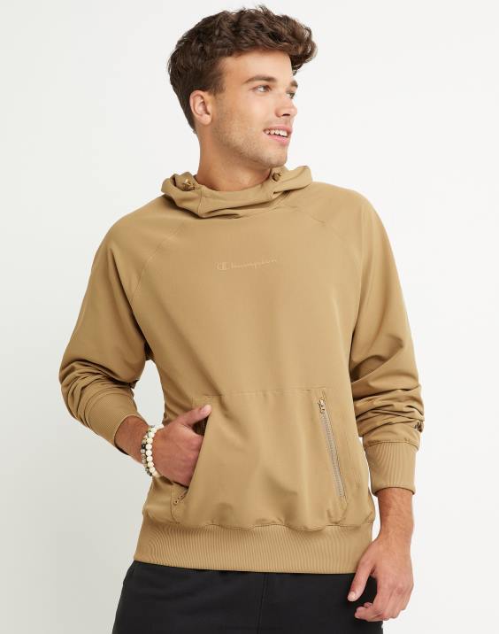 Champion moški clab defender serija stormshell pulover s kapuco scenarij visoke gostote 2B84155 polnozrnati kaki