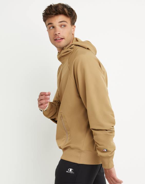 Champion moški clab defender serija stormshell pulover s kapuco scenarij visoke gostote 2B84155 polnozrnati kaki