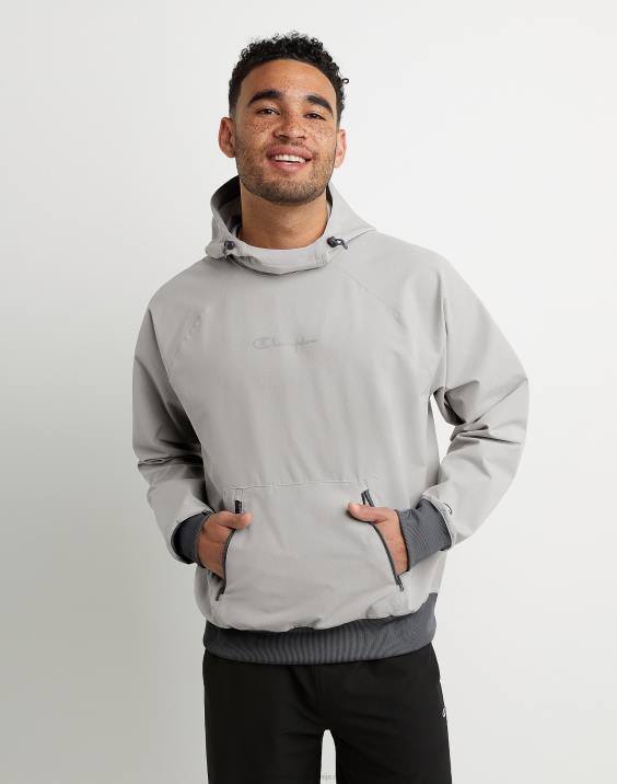 Champion moški clab defender serija stormshell pulover s kapuco scenarij visoke gostote 2B84156 oksford siva