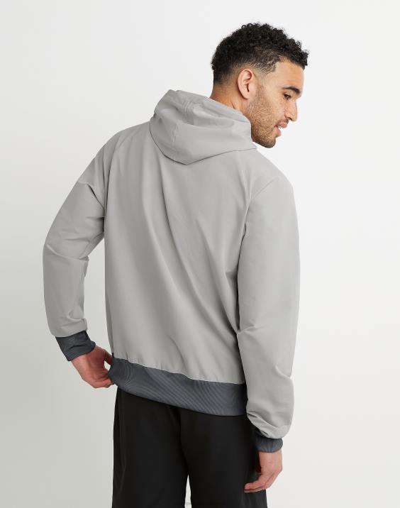 Champion moški clab defender serija stormshell pulover s kapuco scenarij visoke gostote 2B84156 oksford siva