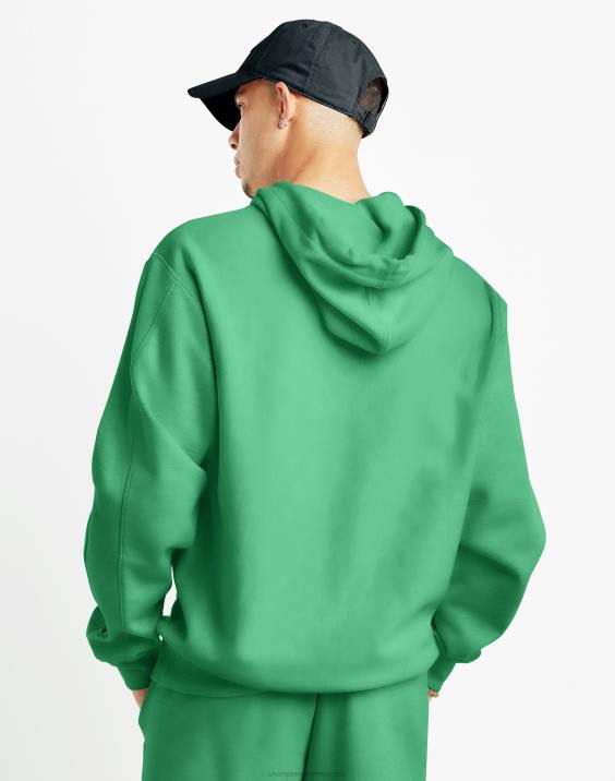 Champion moški francoski frotirni pulover s kapuco z obrnjenim tkanjem 2B8440 srečna pomlad zelena
