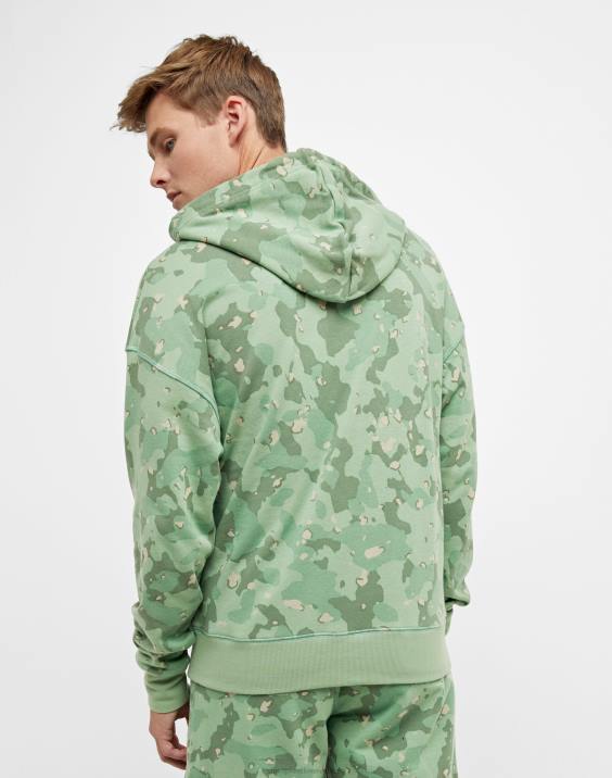 Champion moški global explorer francoski frotirni pulover s kapuco kamuflažni logotip s skriptnim tiskom 2B8477 cc camo 2 vse o oljki